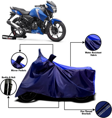 PVSTAR Two Wheeler Cover for TVS(Apache, Blue)