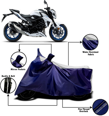 V VINTON Two Wheeler Cover for Suzuki(GSX-S750, White, Blue)