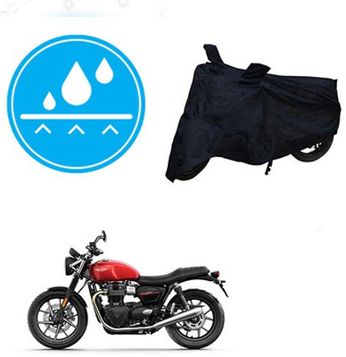 RPSENTTERPR Waterproof Two Wheeler Cover for Triumph(Twin spark, Black)