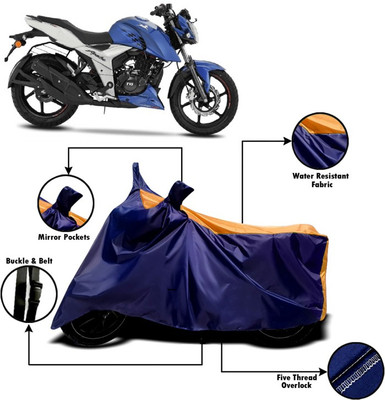 V VINTON Two Wheeler Cover for TVS(Apache RTR 160 4V, Orange, Blue)
