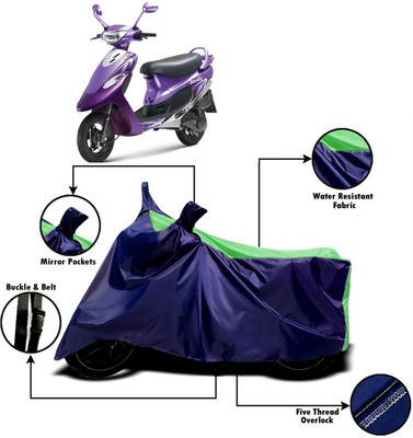 V VINTON Two Wheeler Cover for TVS(Scooty Pep+, Green, Blue)