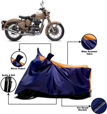 PVSTAR Two Wheeler Cover for Royal Enfield(Bullet 500, Orange, Blue)