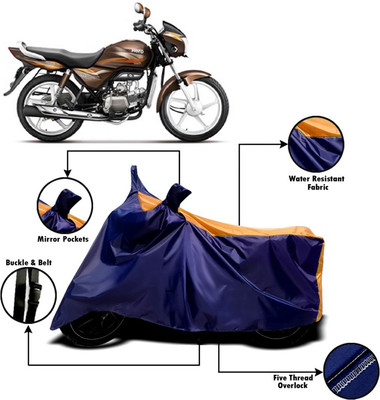 V VINTON Two Wheeler Cover for Hero(Splendor Pro, Orange, Blue)