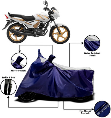 PVSTAR Two Wheeler Cover for TVS(Star Sport, White, Blue)