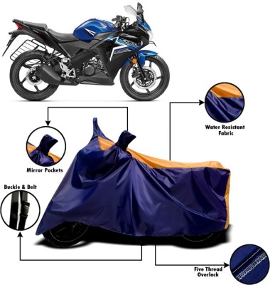 V VINTON Two Wheeler Cover for Honda(CBR 150R, Orange, Blue)