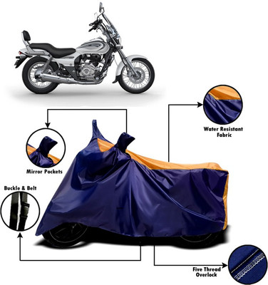 Amozkart Two Wheeler Cover for Bajaj(Avenger 220 DTS-i, Orange, Blue)