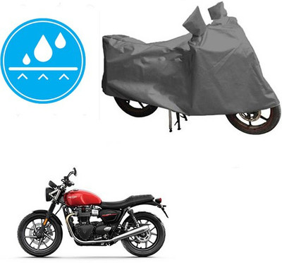 RPSENTTERPR Waterproof Two Wheeler Cover for Triumph(Twin spark, Grey)