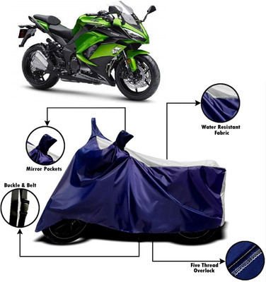 V VINTON Two Wheeler Cover for Kawasaki(Ninja 1000, White, Blue)