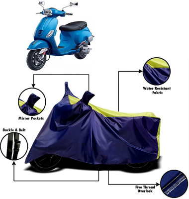 V VINTON Two Wheeler Cover for Piaggio(Vespa, Yellow, Blue)