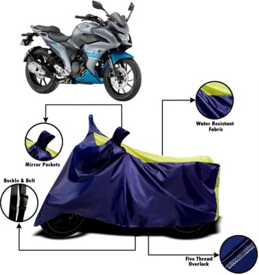 V VINTON Two Wheeler Cover for Yamaha(Fazer 25, Yellow, Blue)