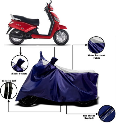 V VINTON Two Wheeler Cover for Mahindra(Gusto, White)