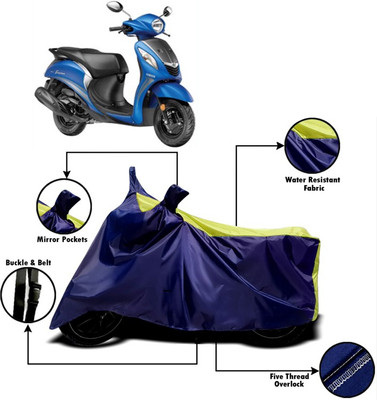 V VINTON Two Wheeler Cover for Yamaha(Fascino, Yellow, Blue)