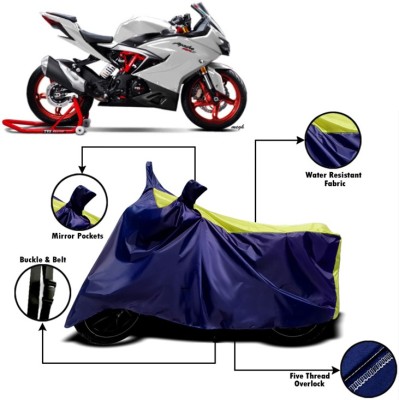 V VINTON Two Wheeler Cover for TVS(Apache RR 310, Yellow, Blue)