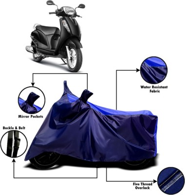 AUCTIMO Two Wheeler Cover for Suzuki(Access, Multicolor)