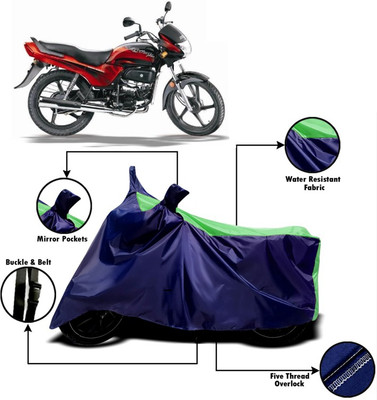 PVSTAR Two Wheeler Cover for Hero(Passion Plus, Green, Blue)