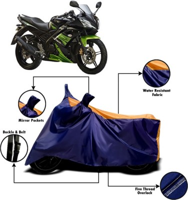 V VINTON Two Wheeler Cover for Yamaha(R15 s, Orange, Blue)