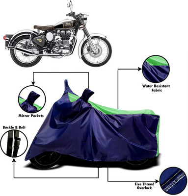 V VINTON Two Wheeler Cover for Royal Enfield(Classic Chrome, Green, Blue)