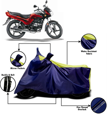 V VINTON Two Wheeler Cover for Hero(Passion Plus, Yellow, Blue)