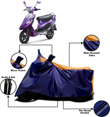 V VINTON Two Wheeler Cover for TVS(Scooty Pep+, Orange, Blue)