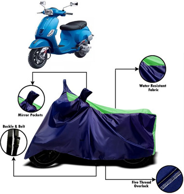 V VINTON Two Wheeler Cover for Piaggio(Vespa, Green, Blue)
