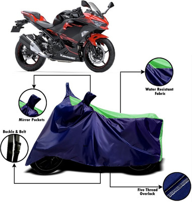 V VINTON Two Wheeler Cover for Kawasaki(Ninja 250, Green, Blue)