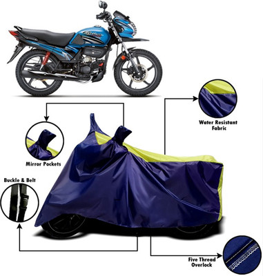PVSTAR Two Wheeler Cover for Hero(Passion Pro TR, Yellow, Blue)