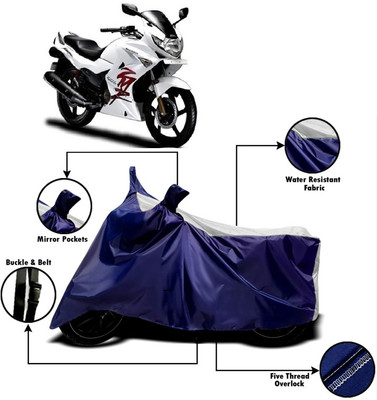PVSTAR Two Wheeler Cover for Hero(Karizma ZMR, White, Blue)