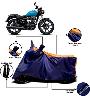 Amozkart Two Wheeler Cover for Royal Enfield(Thunderbird 500, Orange, Blue)