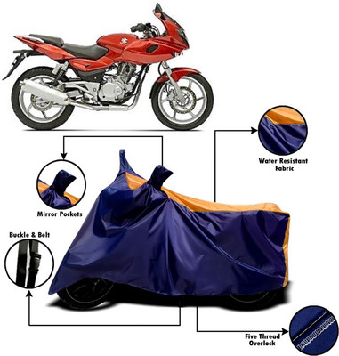 V VINTON Two Wheeler Cover for Bajaj(Pulsar 220 DTS-i, Orange, Blue)