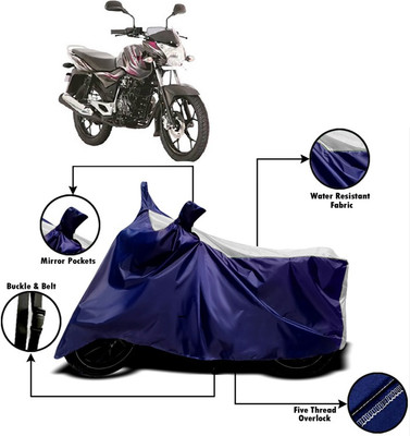 PVSTAR Two Wheeler Cover for Bajaj(Discover, White, Blue)