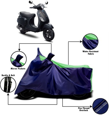 PVSTAR Two Wheeler Cover for Piaggio(Vespa LX, Green, Blue)