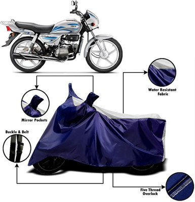 V VINTON Two Wheeler Cover for Hero(Splendor, White, Blue)