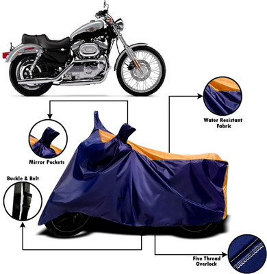 PVSTAR Two Wheeler Cover for Harley Davidson(XL 1200, Orange, Blue)