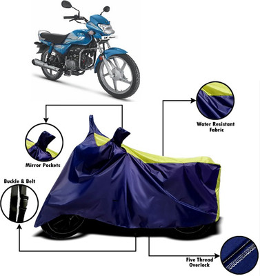 PVSTAR Two Wheeler Cover for Hero(HF Deluxe, Yellow, Blue)