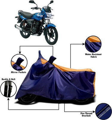PVSTAR Two Wheeler Cover for Bajaj(Platina 100 DTS-i, Orange, Blue)