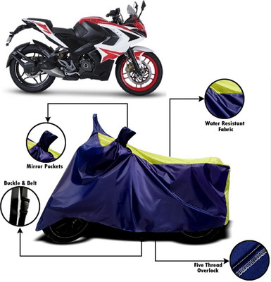 PVSTAR Two Wheeler Cover for Bajaj(Pulsar RS 200, Yellow, Blue)