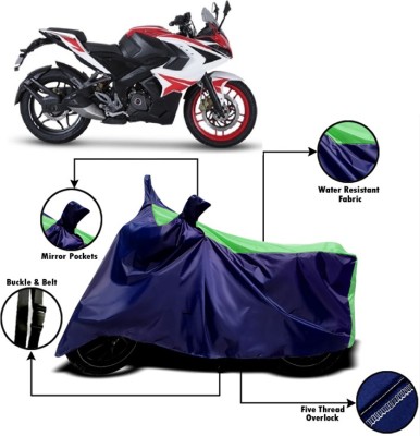 V VINTON Two Wheeler Cover for Bajaj(Pulsar RS 200, Green, Blue)