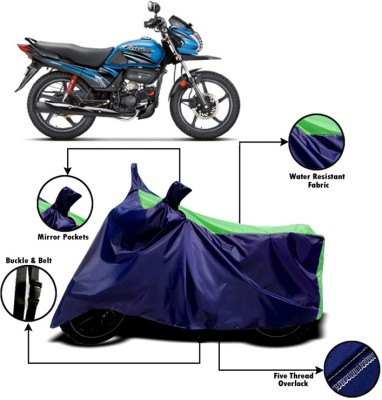 PVSTAR Two Wheeler Cover for Hero(Passion Pro TR, Green, Blue)