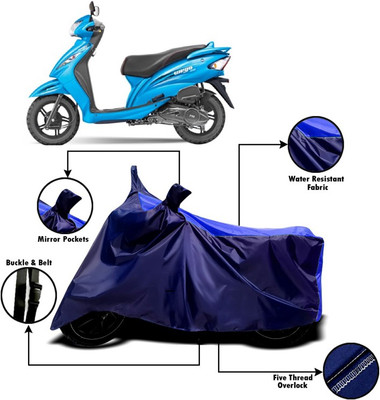 V VINTON Two Wheeler Cover for TVS(Wego, Blue)