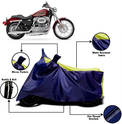 V VINTON Two Wheeler Cover for Harley Davidson(XL 883, Yellow, Blue)