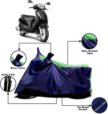 V VINTON Two Wheeler Cover for Suzuki(Access, Green, Blue)