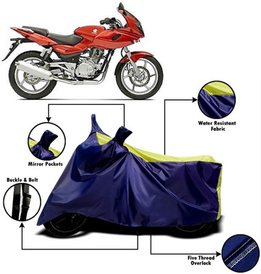 PVSTAR Two Wheeler Cover for Bajaj(Pulsar 220 DTS-i, Yellow, Blue)