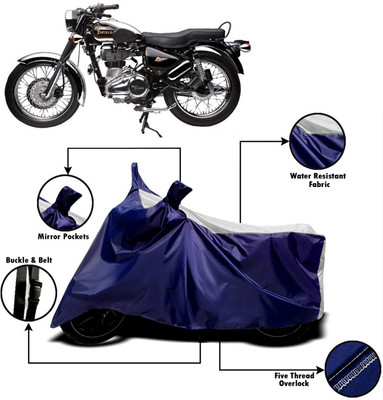PVSTAR Two Wheeler Cover for Royal Enfield(Electra Delux, White, Blue)