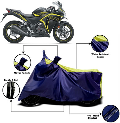 V VINTON Two Wheeler Cover for Honda(CBR 250R, Yellow, Blue)