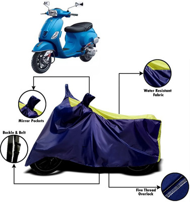 V VINTON Two Wheeler Cover for Piaggio(Piaggio Vespa, Yellow, Blue)