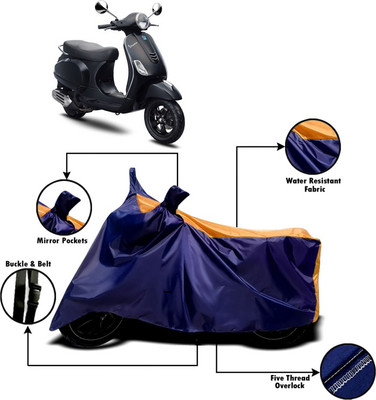 V VINTON Two Wheeler Cover for Piaggio(Vespa LX, Orange, Blue)