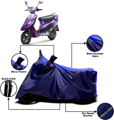 PVSTAR Two Wheeler Cover for TVS(Scooty Pep+, Blue)
