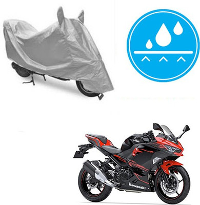 SRENTERPRISES Waterproof Two Wheeler Cover for Kawasaki(Ninja 250, Silver)