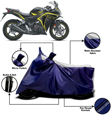 PVSTAR Two Wheeler Cover for Honda(CBR 250R, White, Blue)