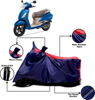 V VINTON Two Wheeler Cover for TVS(Jupiter, Red, Blue)